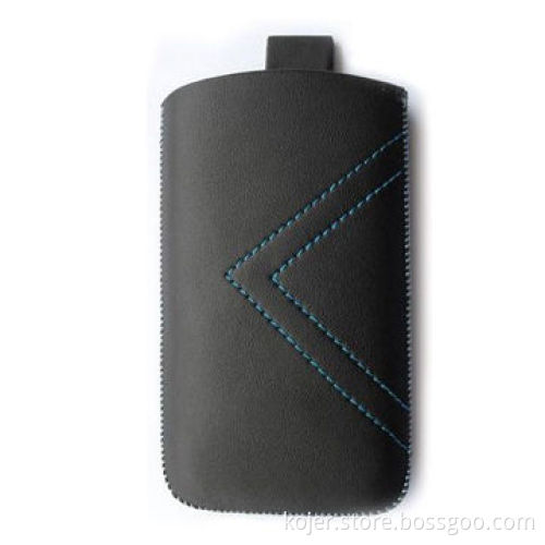 Mobile Phone Case, Made of PU Leather with Retractable Pull-tab and Over-locked Edges